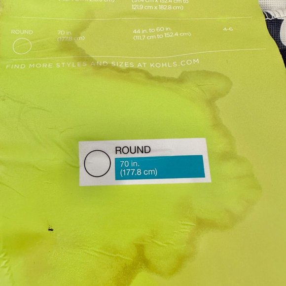 Kohl's Celebrate Spring Together Vinyl Tablecloth 70in Round Blue White Flowers - Picture 6 of 7